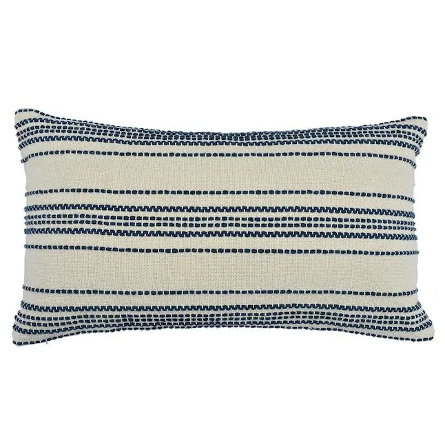 allen + roth 12-in x 20-in Navy Oblong Indoor Decorative Pillow