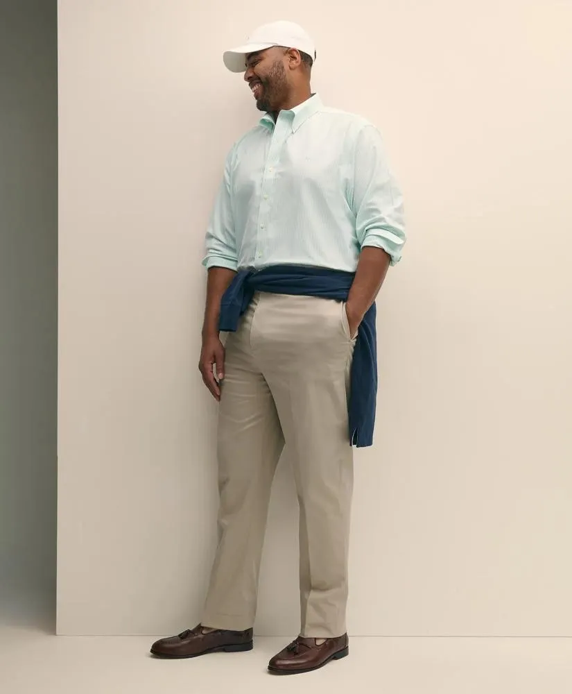 Big & Tall Stretch Cotton Non-Iron Oxford Polo Button Down Collar, Candy Stripe Shirt