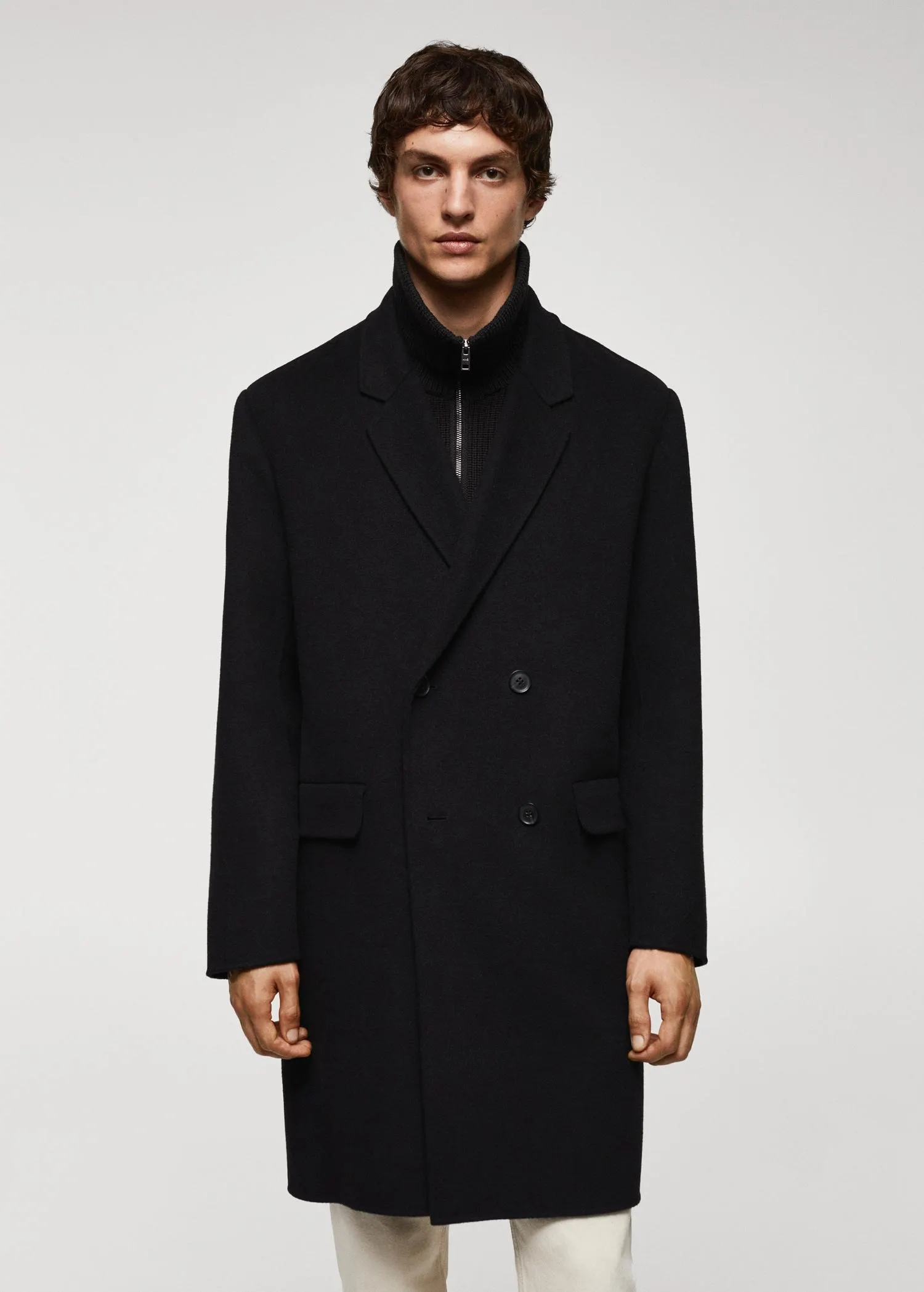 Abrigo handmade cruzado lana reciclada