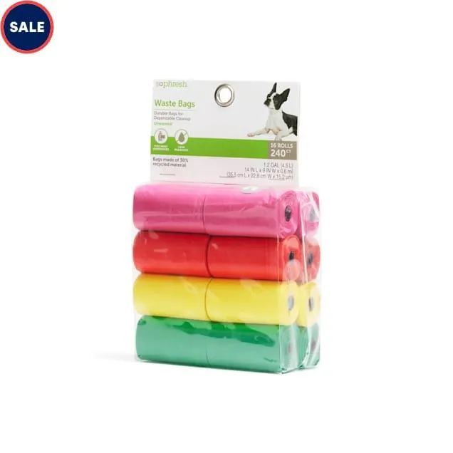 So Phresh Multicolor Unscented Dog Waste Bags, Count of 240