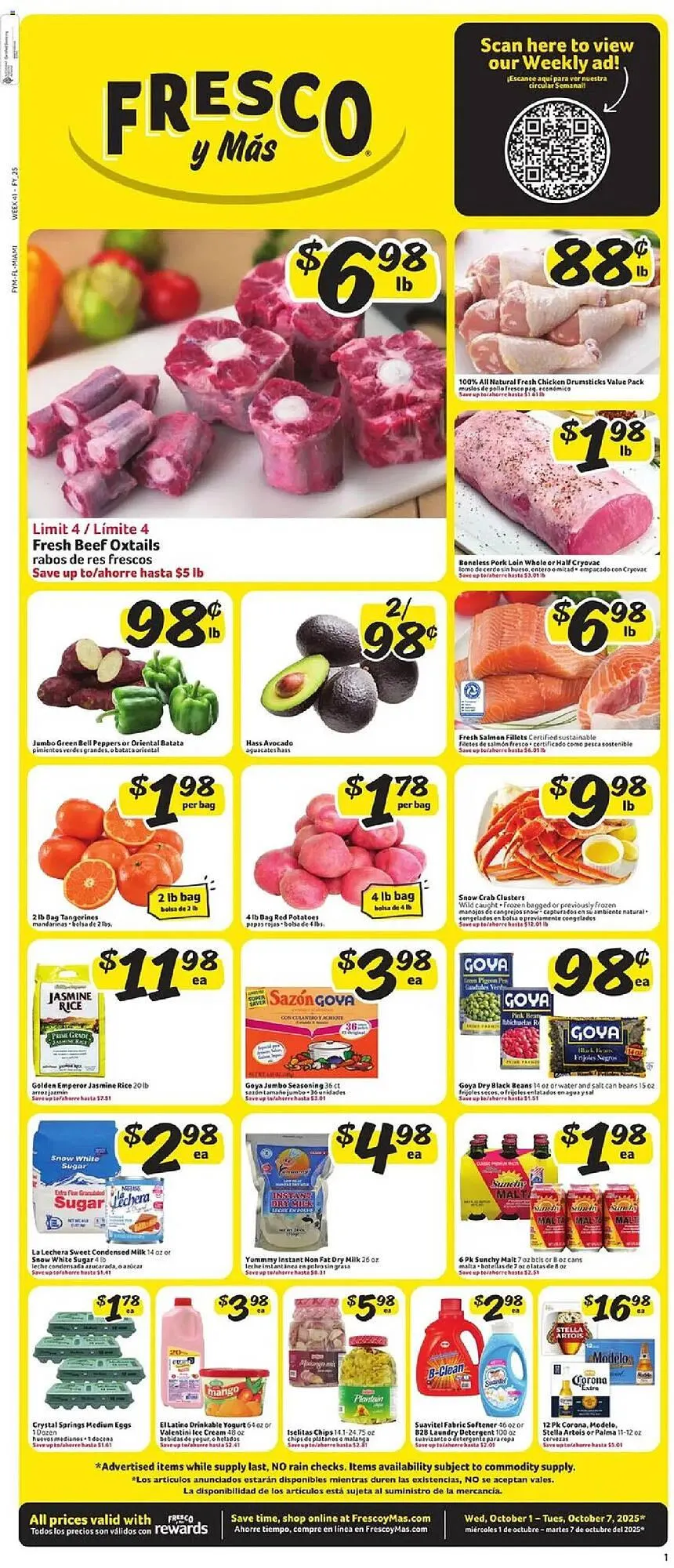 Weekly ad Fresco y Más weekly ad from October 1 to October 8 2025 - Page 1