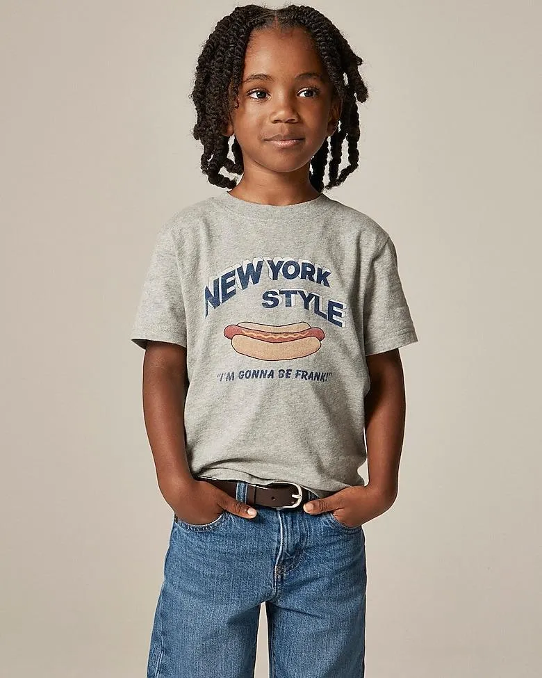 Kids' short-sleeve NYC hot dog graphic T-shirt