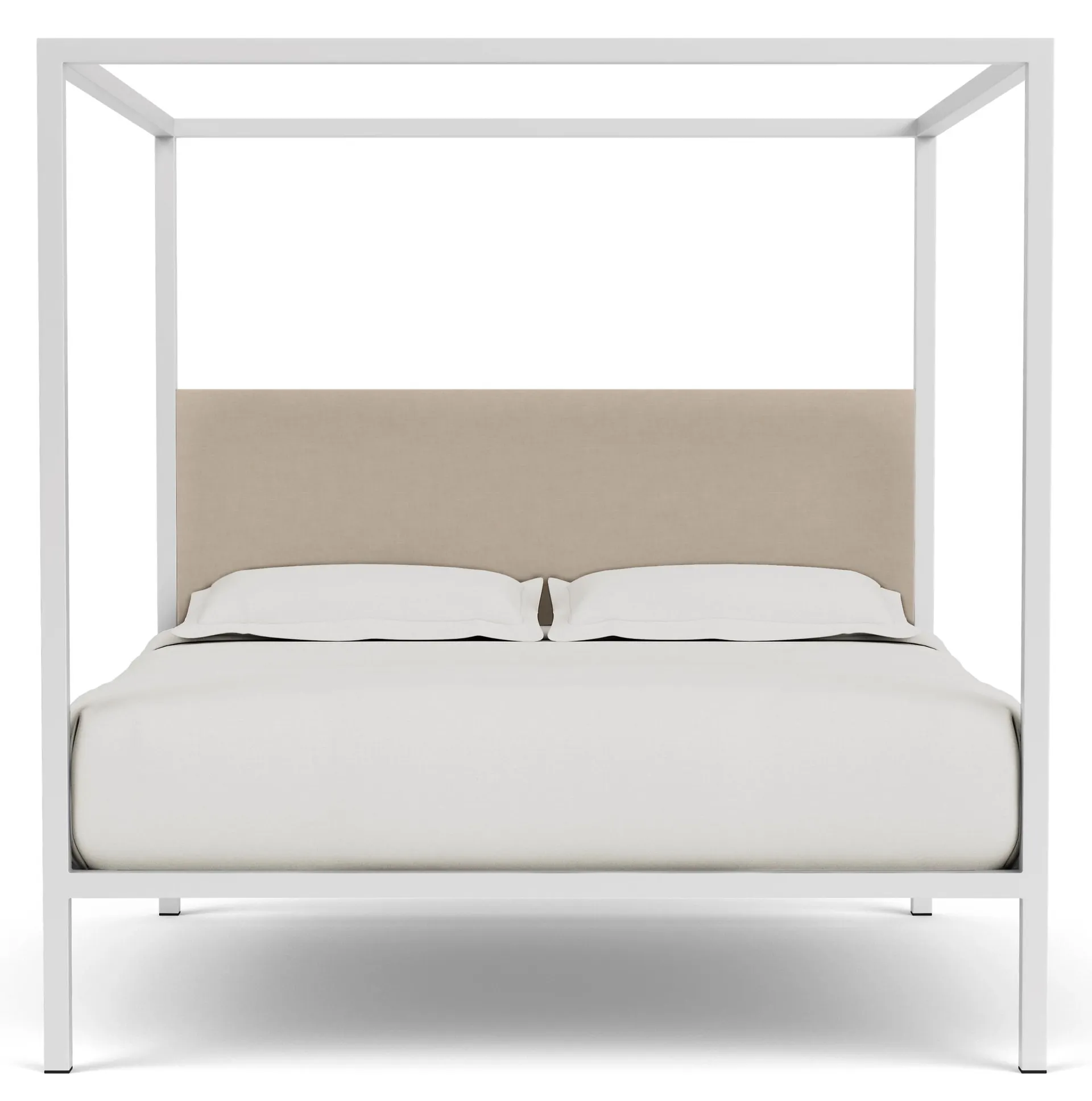 Architecture California King Bed in Mori Oatmeal with White Frame