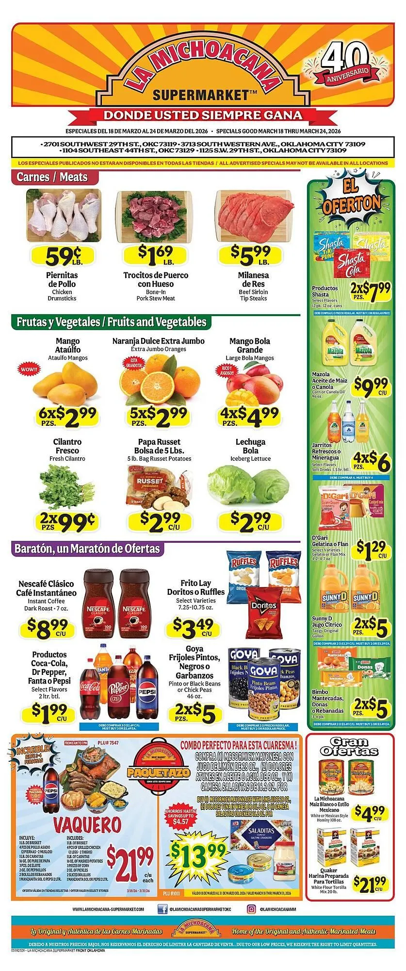 Weekly ad La Michoacana weekly ad from March 18 to March 24 2026 - Page 1