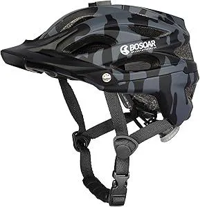 Mountain Bike Helmet,Adult Cycling Helmet with Camera Mount and Detachable Visor for Men Women Youth,Suggested Fit 55-61 Cm