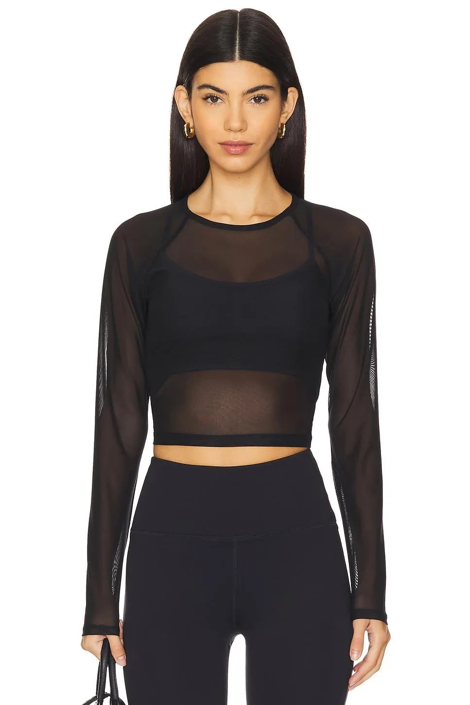 Show Off Mesh Long Sleeve Cropped Top
