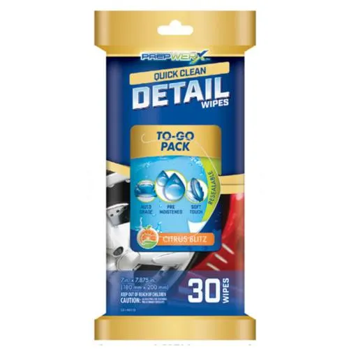 PrepWERX Quick Clean Detailer Wipes - Citrus Blitz, 30 ct.