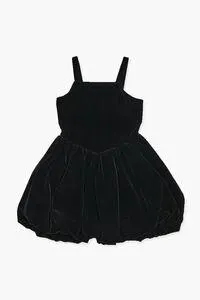 Girls Velour Bubble-Hem Dress (Kids)