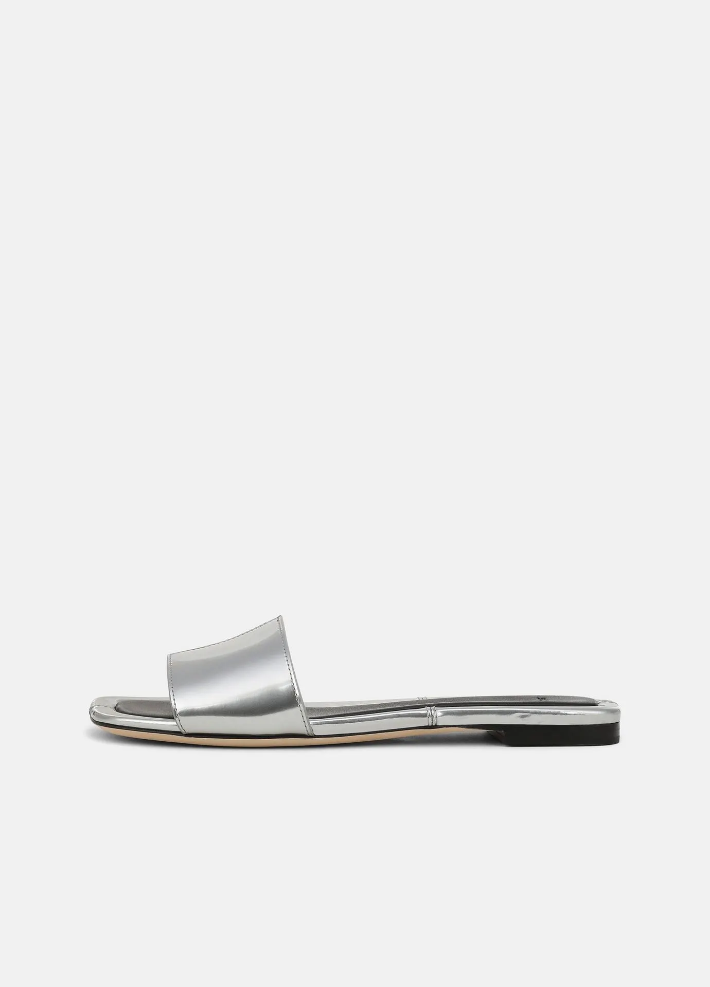 Valeria Metallic Leather Slide Sandal