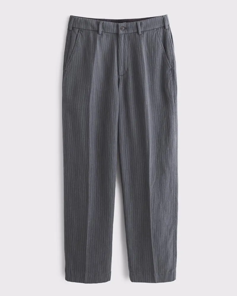 Baggy Tailored Linen-Blend Trouser