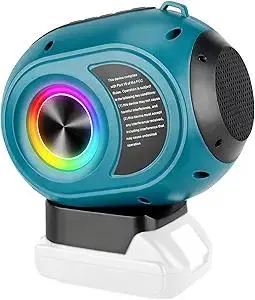 Wireless Bluetooth Speaker Compatible with Makita 18v Battery, TWS Paring, BT5.3, AUX TF USB Input, Portable Bluetooth Speaker Wireless for Home Jobsite Party Outdoor(No Battery)