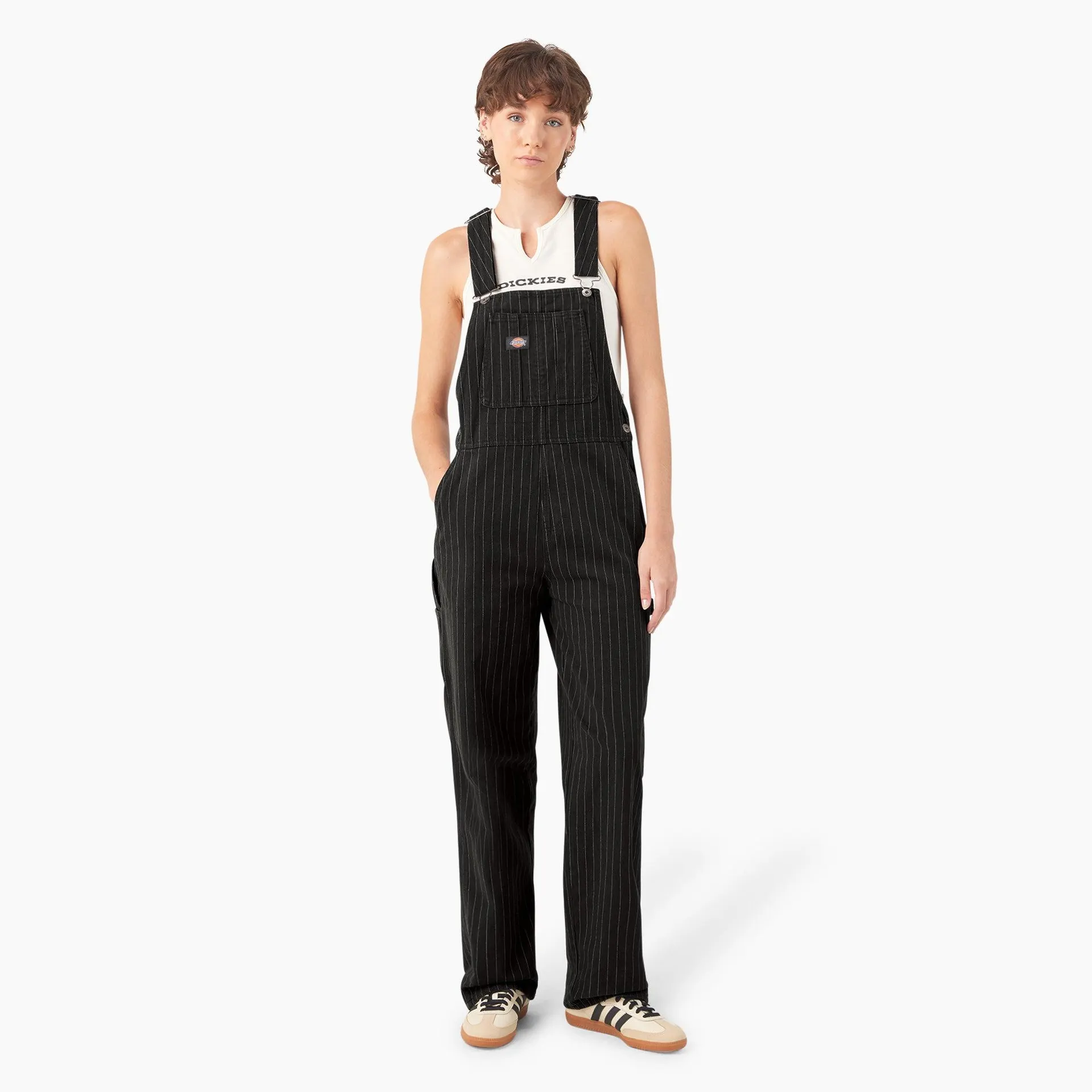 Women’s Pinstripe Service Bib Overalls
