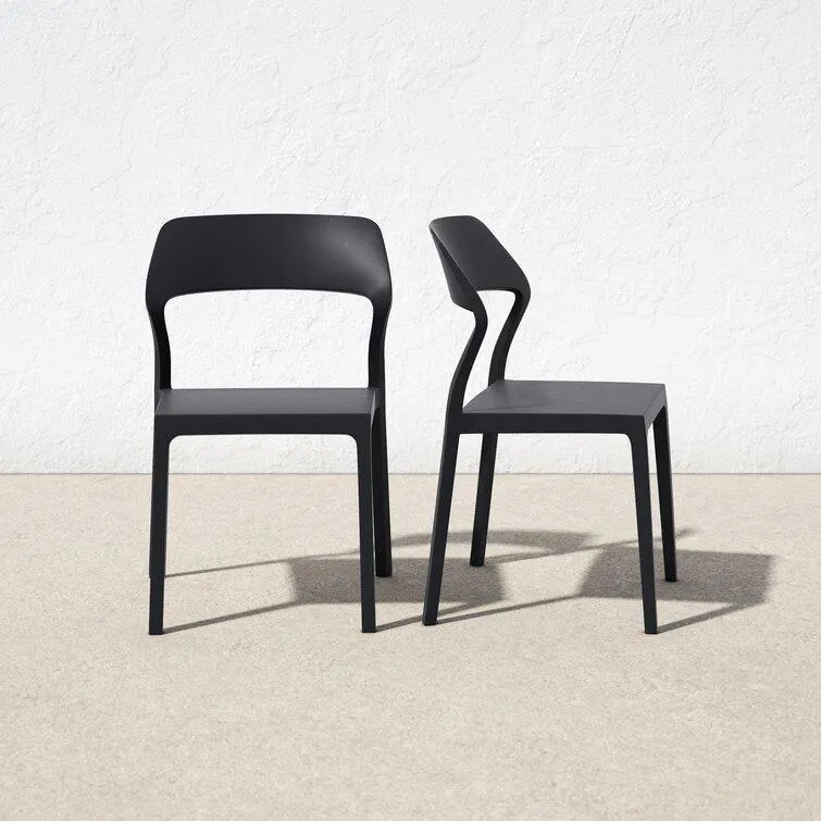 Farrah Outdoor Stacking Dining Side Chair (Set of 2)