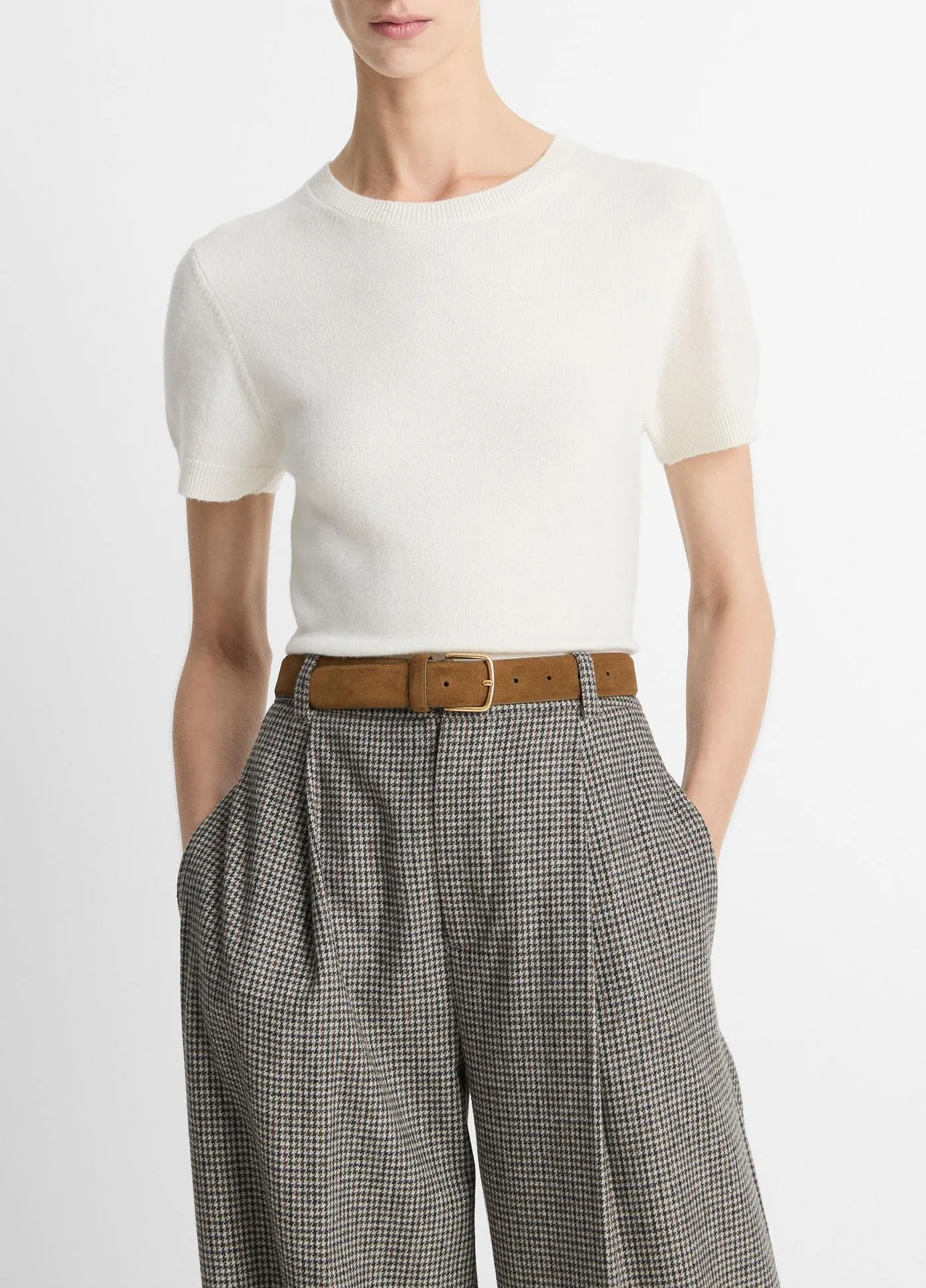 Wool & Cashmere-Blend Short-Sleeve Sweater