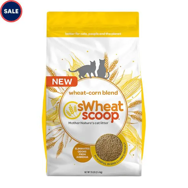 sWheat Scoop Wheat-Corn Blend Mother Nature's Clumping Wheat Cat Litter, 25 lbs.