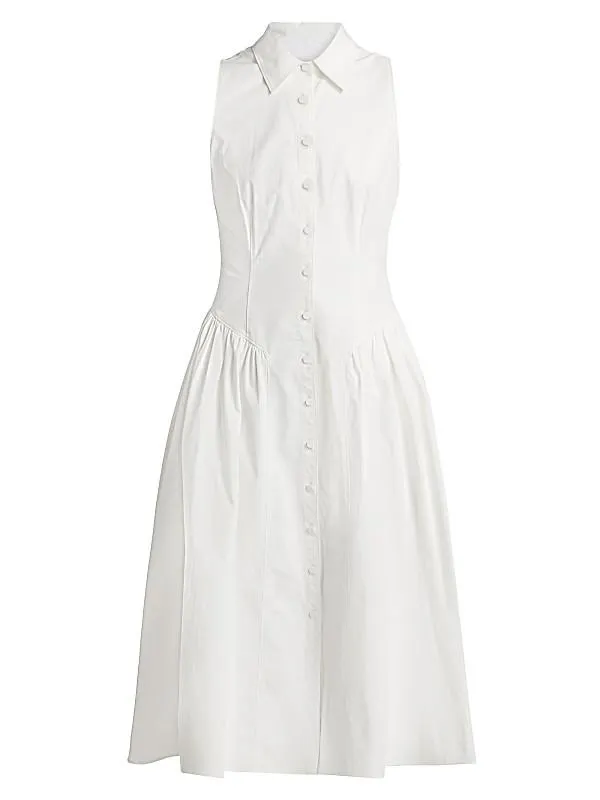 Losey Stretch-Cotton Midi-Shirtdress