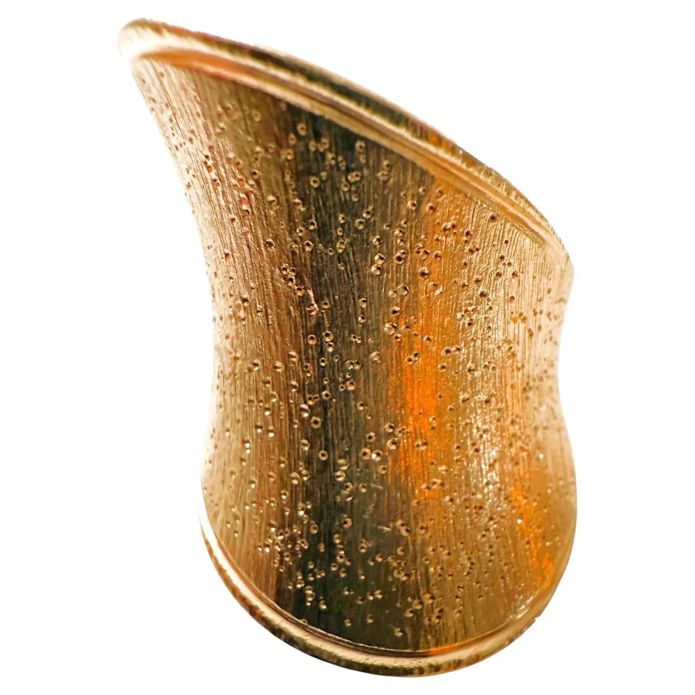 New JCM Italy 14k Gold Over Sterling Silver 925 Wide Freeform Band Ring Size 7