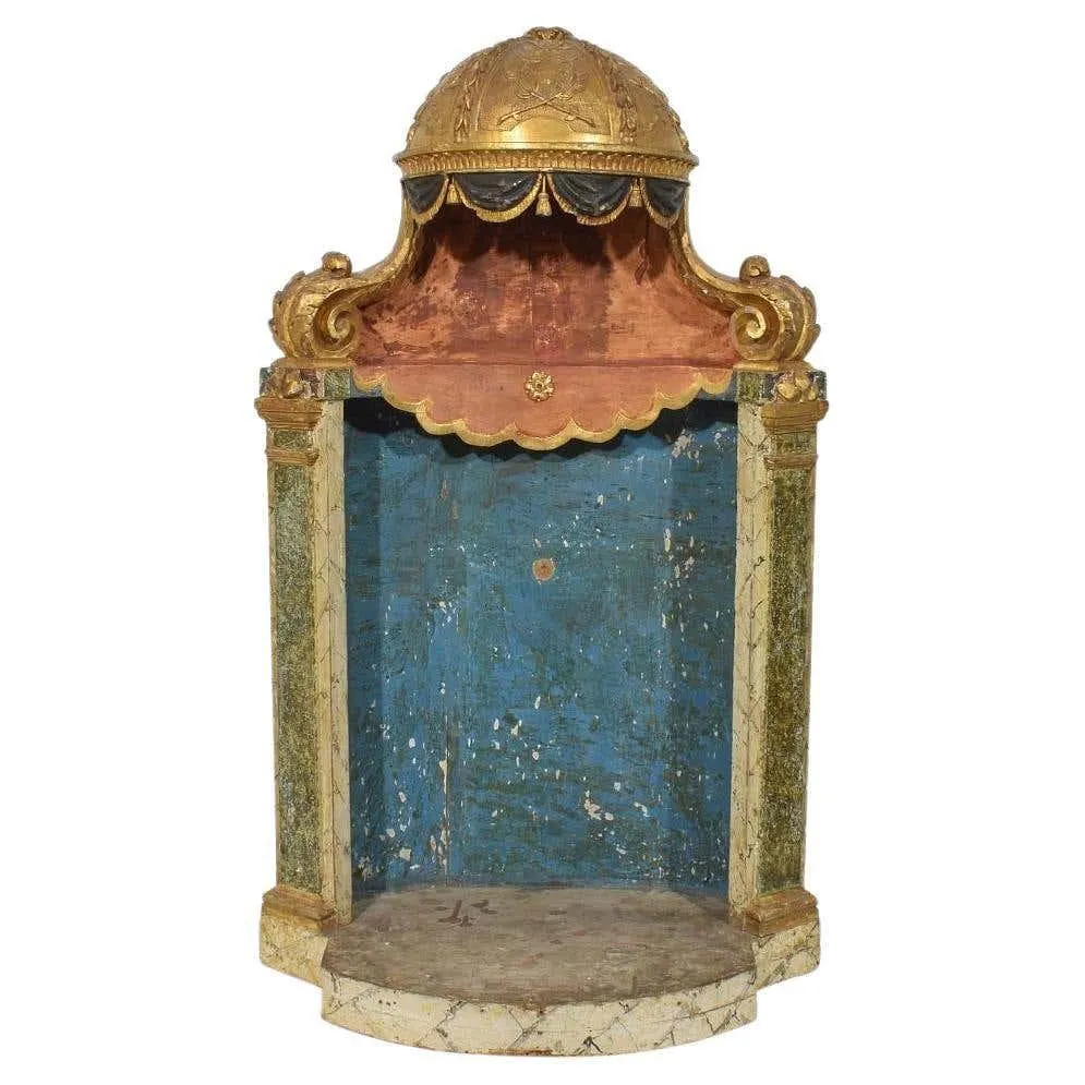 Italian 18th Century Neoclassical Carved Wooden Altar Shrine