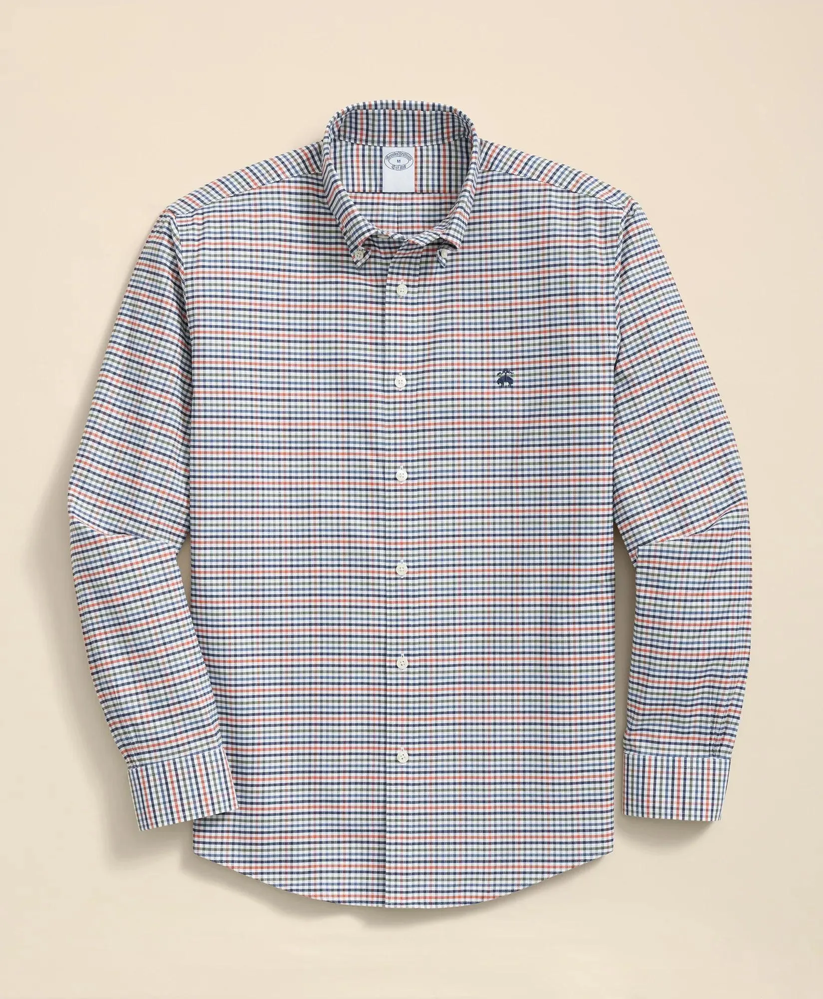 Stretch Non-Iron Oxford Button-Down Collar, Multi-Check Shirt