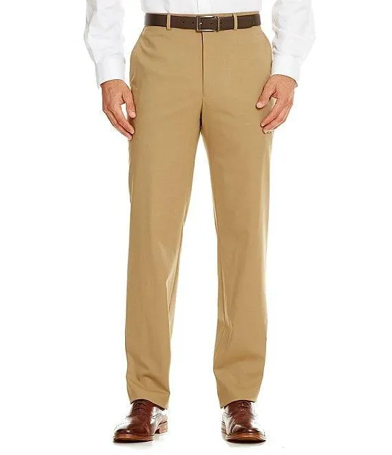 Performance New York Modern Fit Flat Front Solid Dress Pants