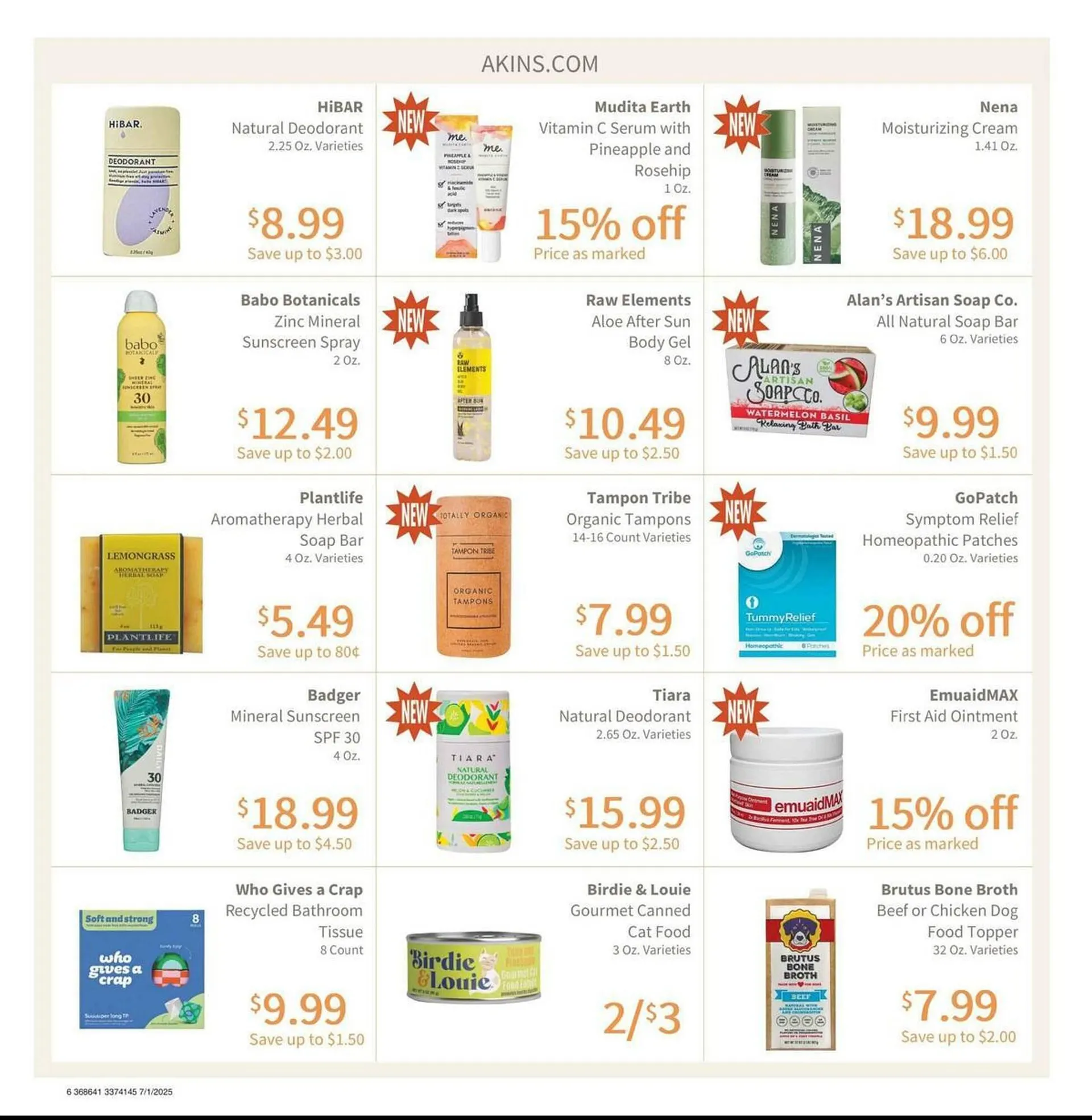 Weekly ad Akin's Natural Foods Weekly Ad from July 1 to July 31 2025 - Page 6