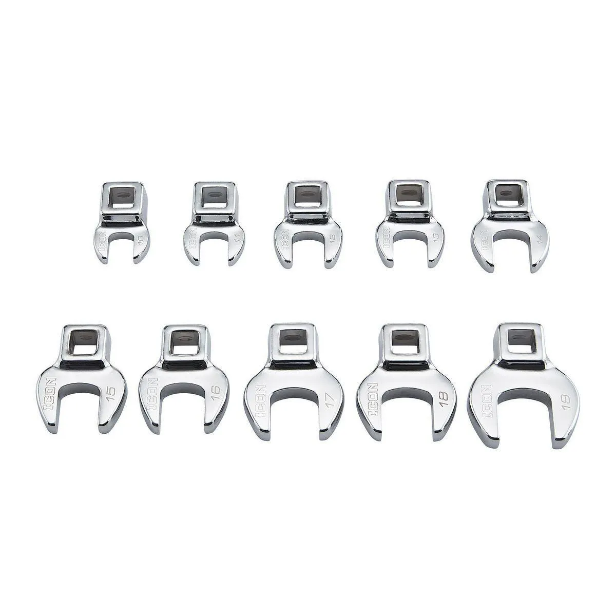 3/8 in. Drive Metric Professional Crowfoot Wrench Set, 10-Piece