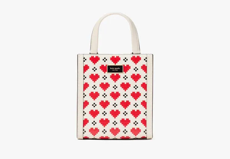 Manhattan Pixel Hearts Mini Tote