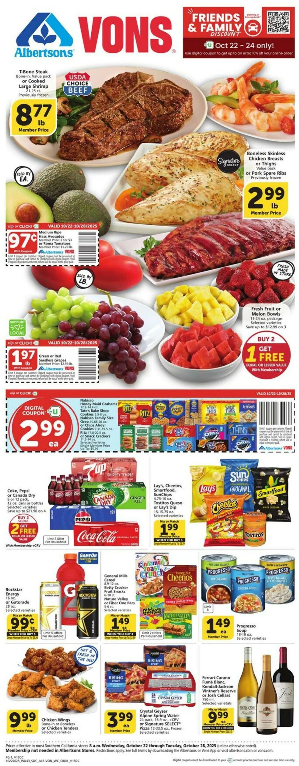 Weekly ad Vons Current weekly ad from October 22 to October 28 2025 - Page 1