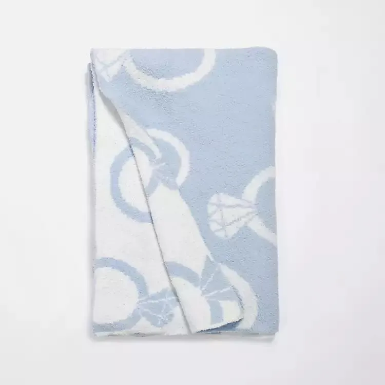 Blue and White Bridal Ring Cloud Throw