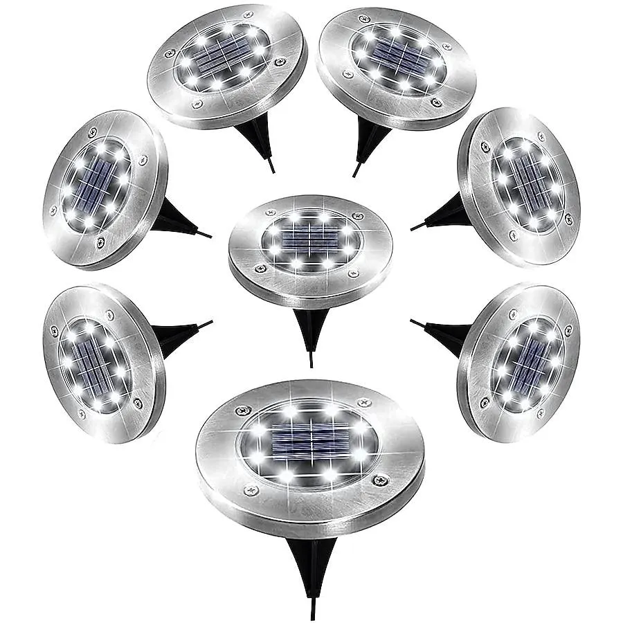 NEX In-Ground Lights 2 -Watt Silver Low voltage Solar LED Flood light