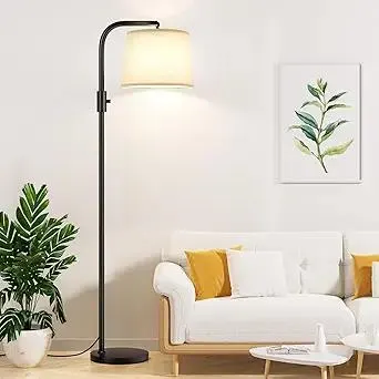 Ambimall ๐
๐ฎ๐ฅ๐ฅ๐ฒ ๐๐ข๐ฆ๐ฆ๐๐๐ฅ๐ Floor Lamp - Floor Lamps 9W ๐๐๐ Light Bulb Included, Standing Lamps for Living Room with Adjust Head, Modern Standing Tall Light Rotary Switch for Office