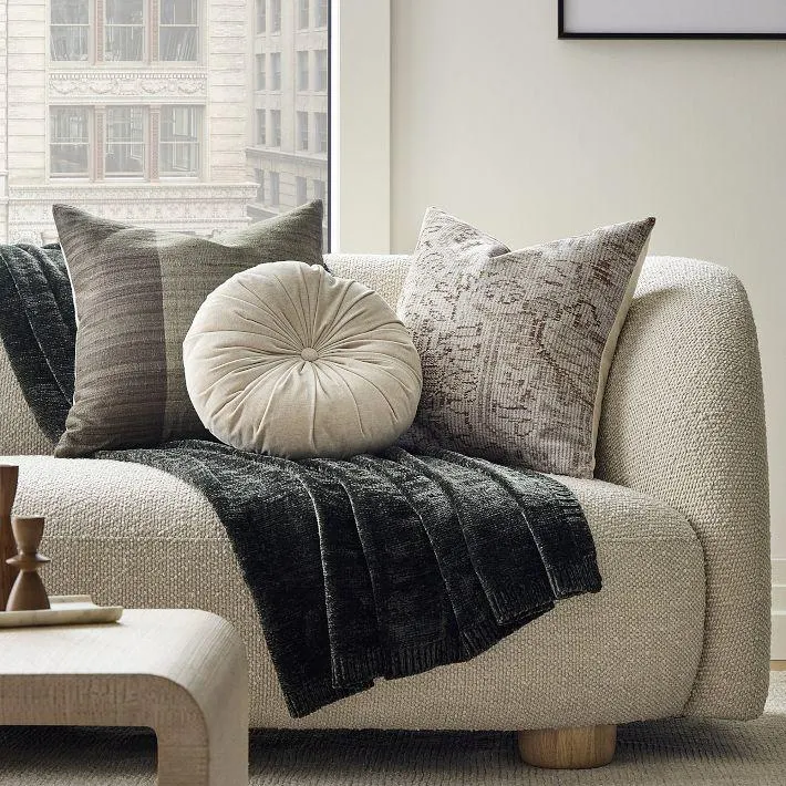 Tufted Velvet Silk Pillow Cover & Throw Set