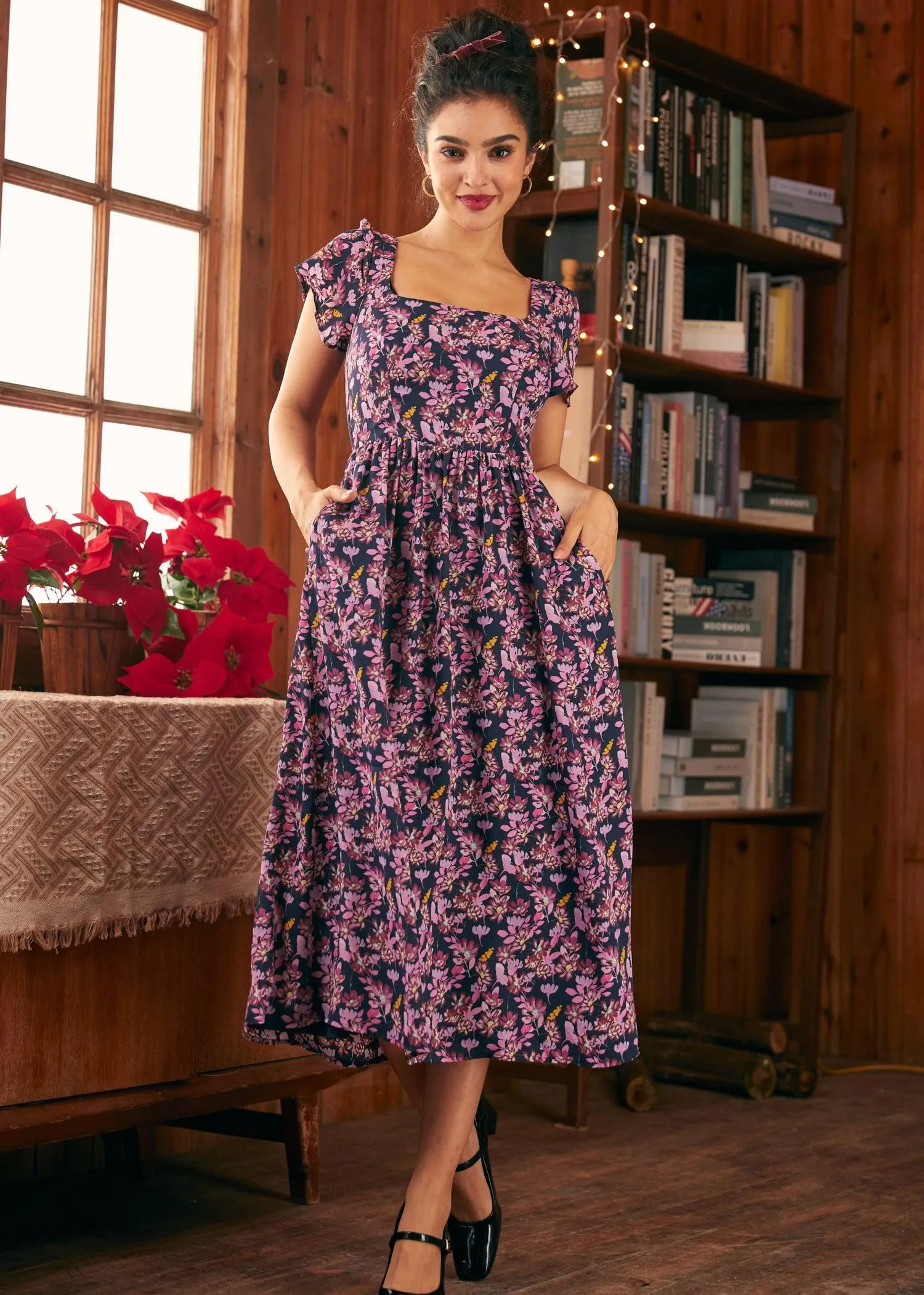 Timeless Tapestry Square Neck Dress