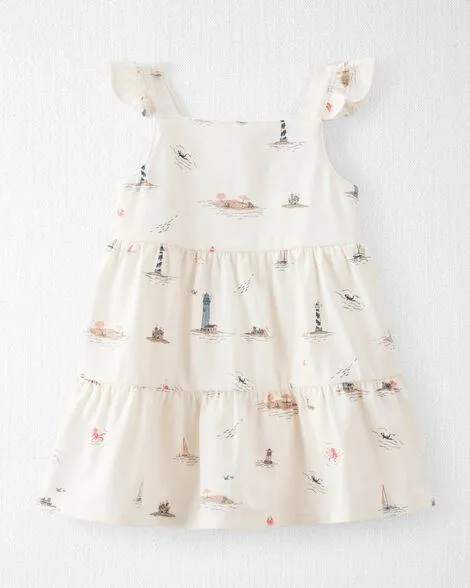 Baby Organic Cotton Dress in Coastal Vacation Print