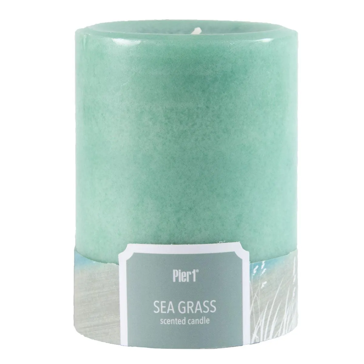 Pier 1 Sea Grass 3x4 Solid Pillar Candle
