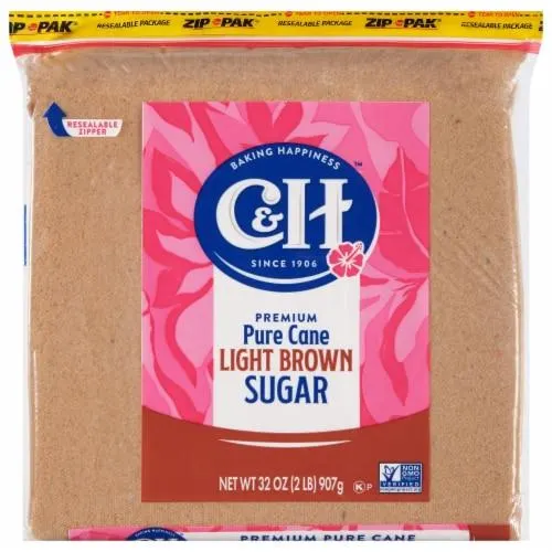 C&H Premium Pure Cane Light Brown Sugar 2 lb