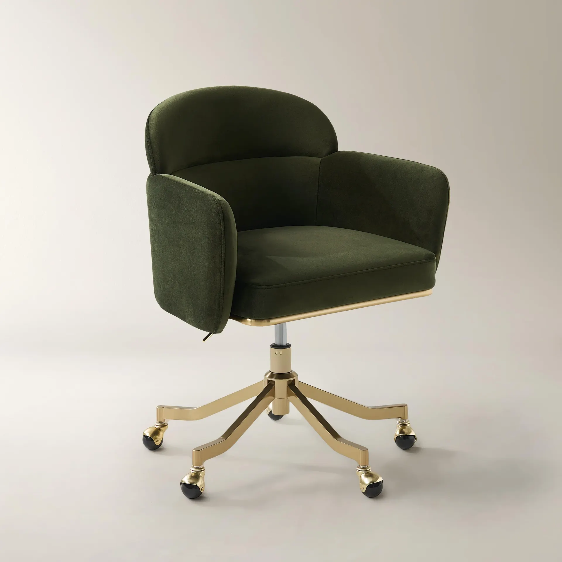 Paige Velvet Desk Swivel Chair - Jade Green