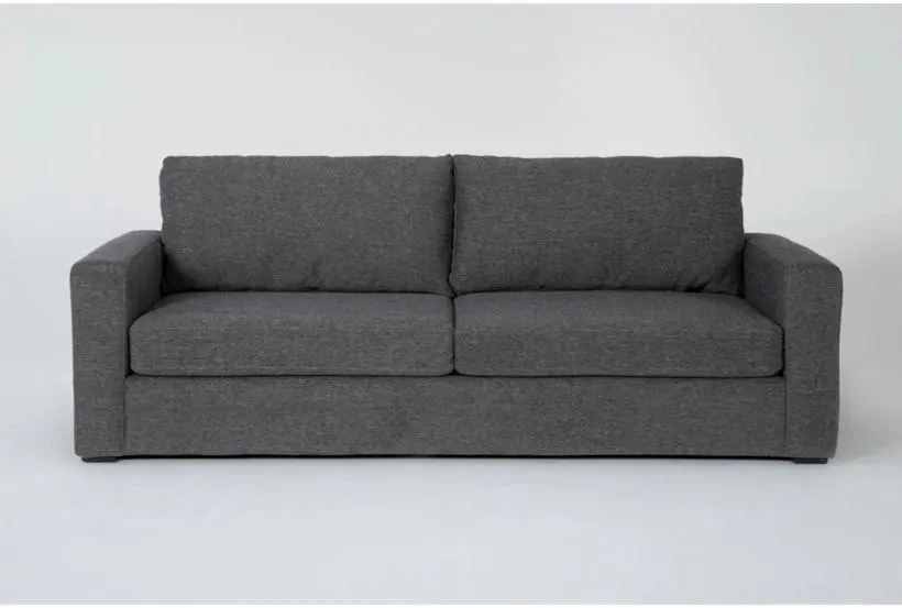 Araceli II Pewter Grey Fabric 95" Sofa | Loose Reversible Back