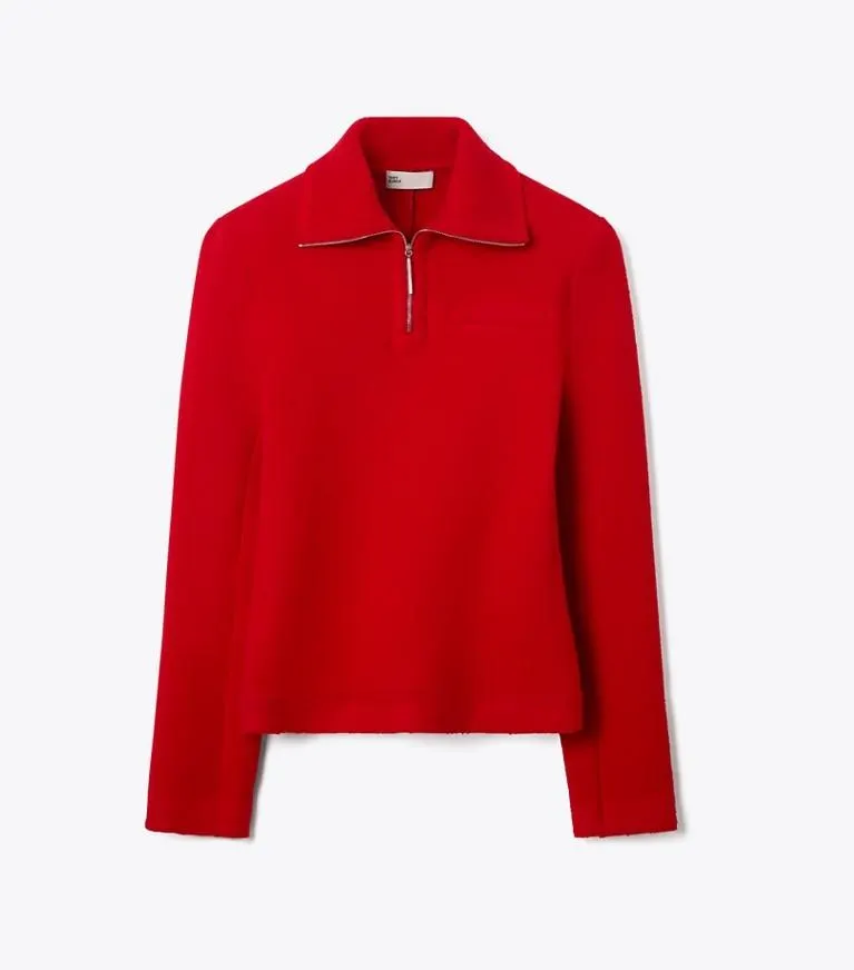 HALF-ZIP WOOL SWEATSHIRT