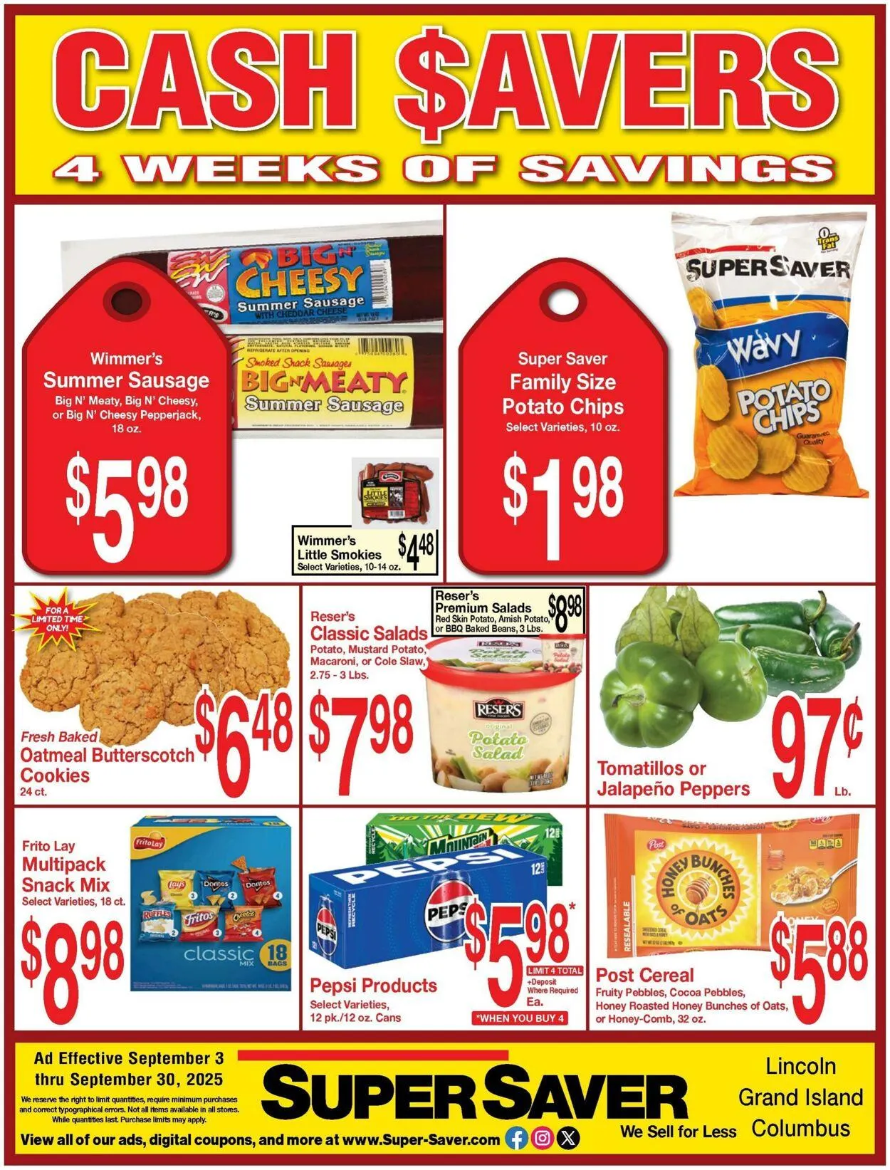 Weekly ad Super Saver from September 3 to September 30 2025 - Page 1
