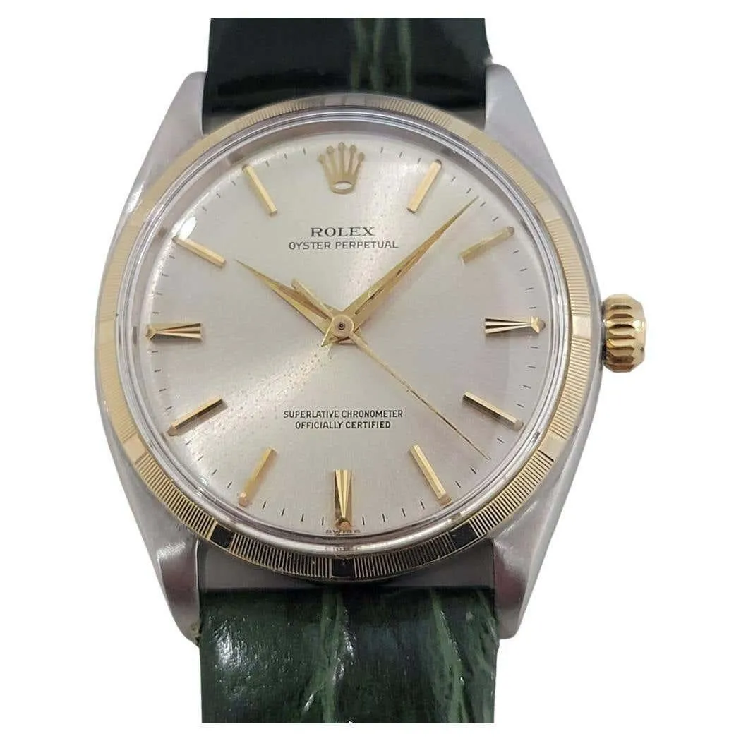 Mens Rolex Oyster Perpetual Ref 1003 34mm 14k Gold SS Automatic 1960s RA435