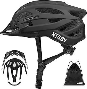 Adult Bike Helmet for Men/Women with Helmet Bag 2 Removable Moisture-Wicking Liners & Visors Lightweight Shockproof Adjustable Design CPSC 1203 & EN 1078 Safety Certified for Road/Commute/MTB