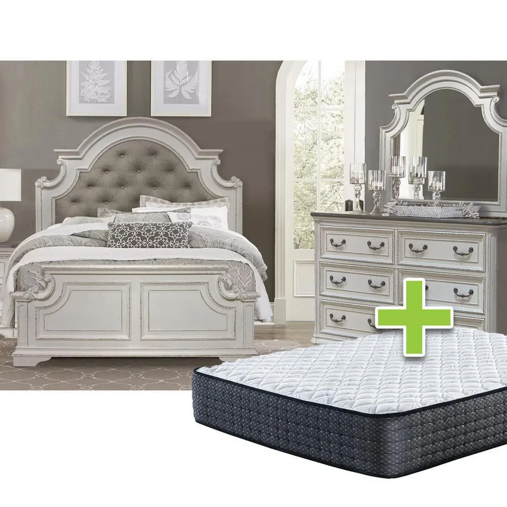 6 - Piece Madison Queen Bedroom Set with 12" Upland Premium Better Tight Top Firm Mattrss