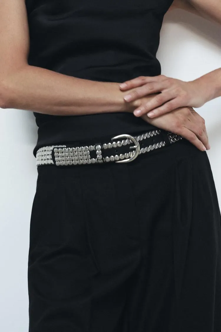 MULTI-STUD LEATHER BELT