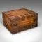 Antique Victorian Silver English Oak and Steel Bound Chest, 1900s