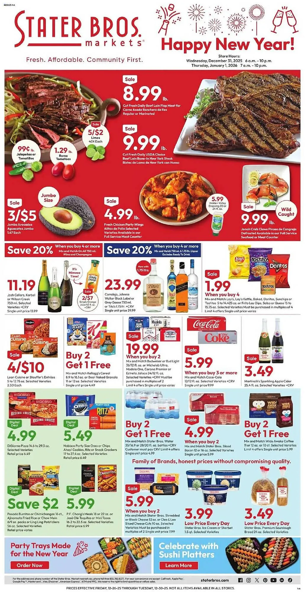 Weekly ad Stater Bros weekly ad from December 31 to January 1 2026 - Page 1
