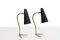 Vintage Italian Bedside Lamps in Black with Brass, 1950s, Set of 2