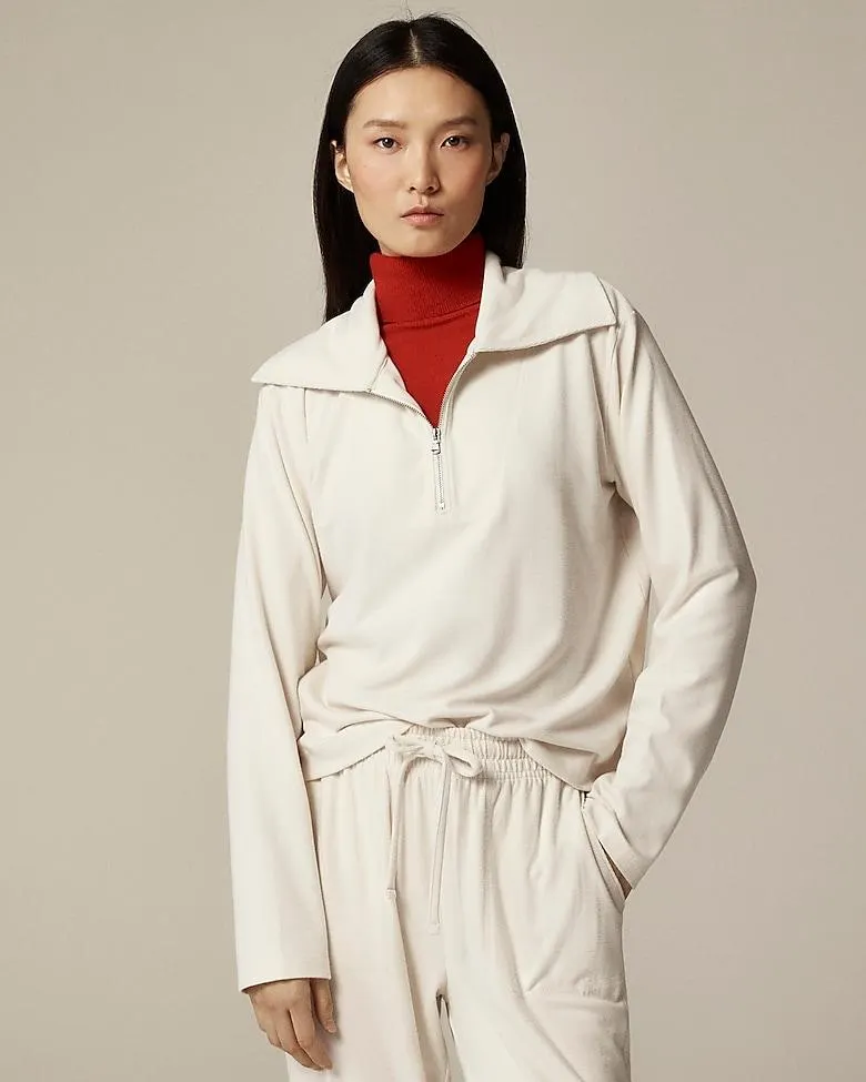 Soft rib quarter-zip top