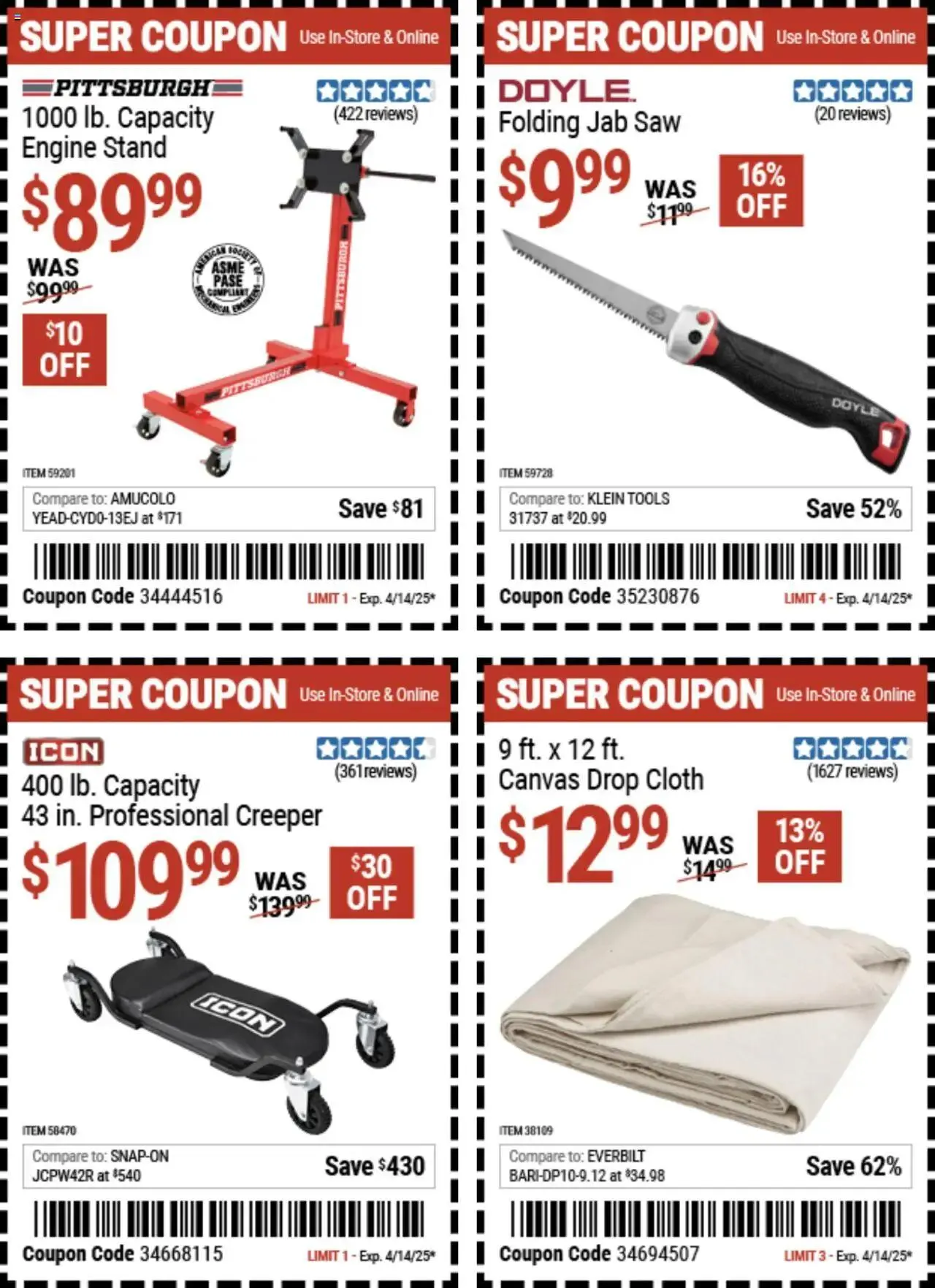Weekly ad Harbor Freight Spring Coupons from March 24 to April 14 2025 - Page 6