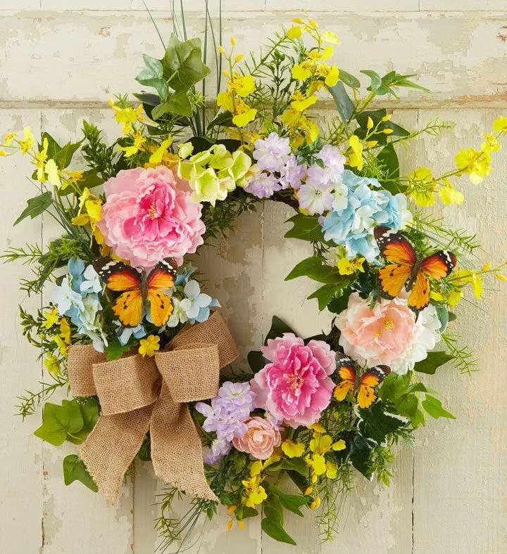 Secret Garden Butterfly Wreath - 24”